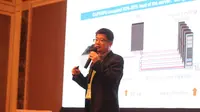 Vice President ZTE Corporation, Chu Yanli, memaparkan teknologi liquid cooling data center di era AI pada gelaran Indonesia Cloud and Data Center Convention 2024. Credit: ZTE