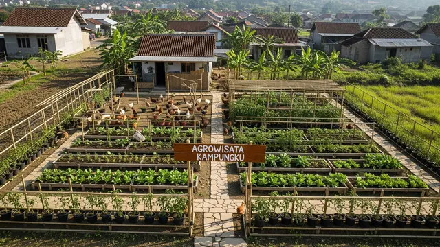 Model Agrowisata Mini dengan Ayam dan Sayuran Organik