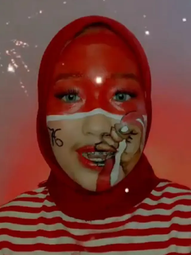 Dari Peta Indonesia Hingga Lambang Pancasila, Wanita Ini Rayakan HUT RI Dengan Face Painting