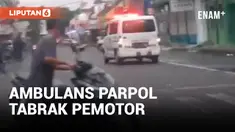 Ambulans Parpol Tabrak Pemotor hingga Terpental di Tasikmalaya