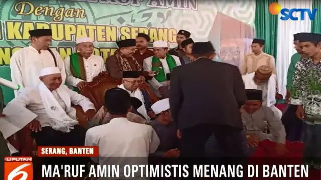 Ma'ruf Amin optimistis bisa unggul di Banten. Terlebih dia adalah putra daerah dan dekat dengan kalangan santri serta ulama yang memang tersebar di Banten.