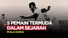 Berita Motiongrafis tentang, Daftar Pemain Termuda yang Pernah Tercatat dalam Sejarah Piala Dunia. Salah Satu Pemain itu adalah Legenda Sepak Bola Dunia dan Brasil, Pele.