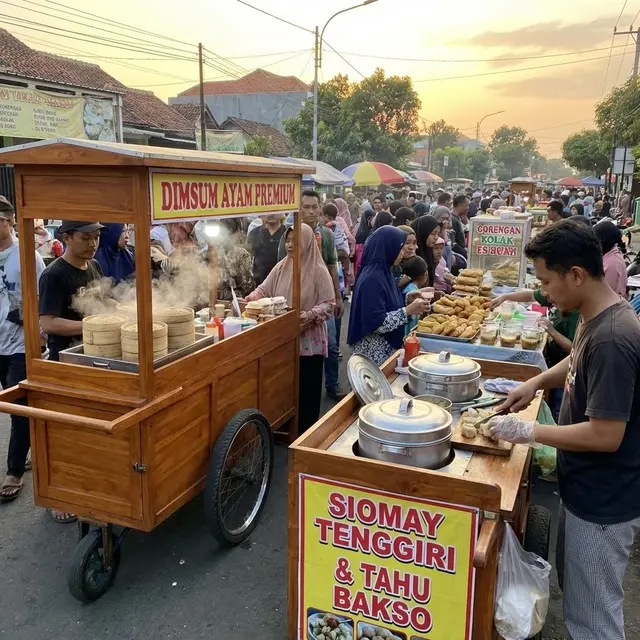 Penjual takjil tanpa digoreng (Gemini AI)