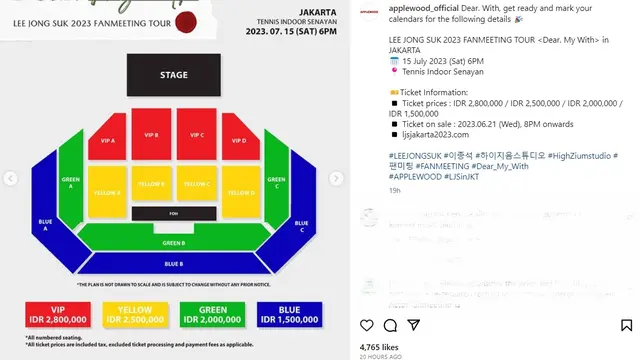 Fan Meeting Lee Jong Suk di Indonesia. (Intagram/  applewood_official)