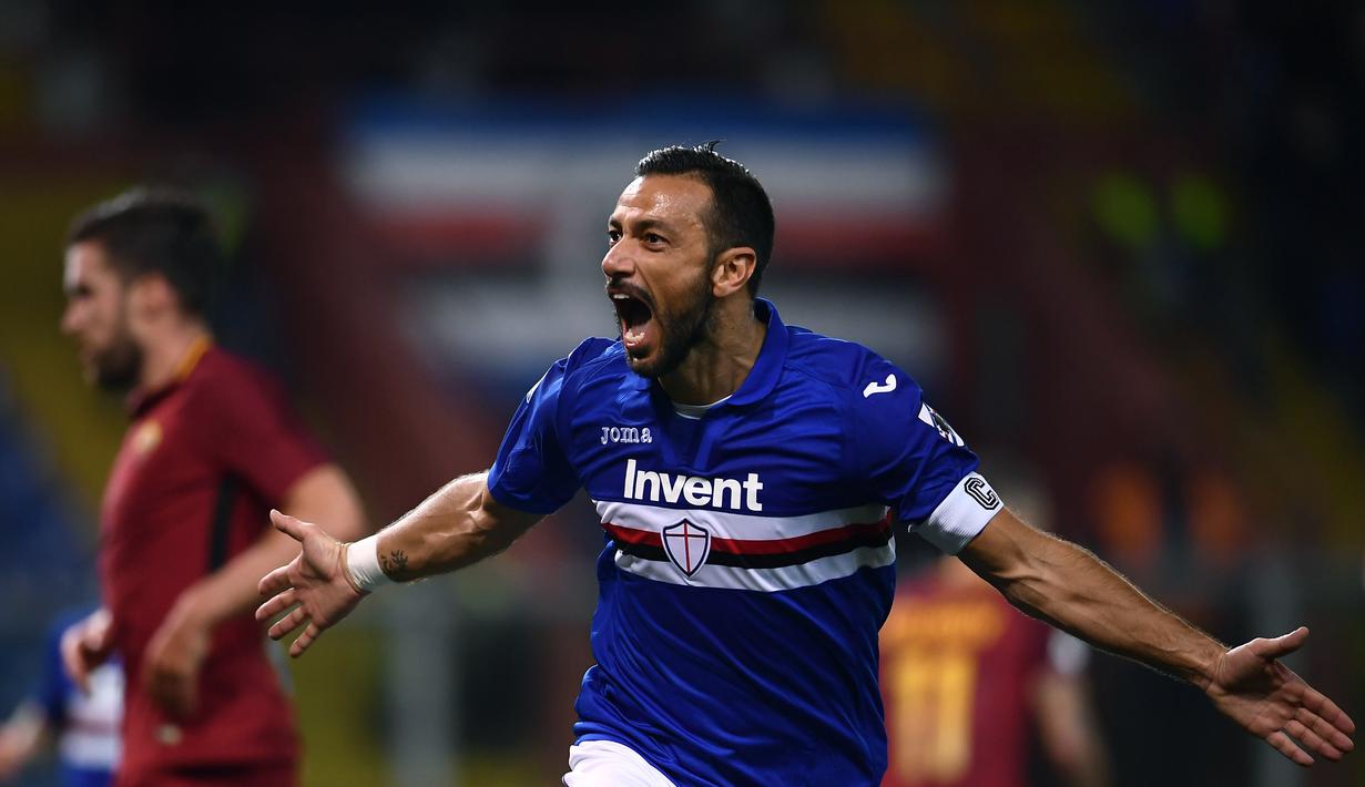 2. Fabio Quagliarella (Sampdoria) - 16 gol dan 6 assist (AFP/Marco Bertorello)
