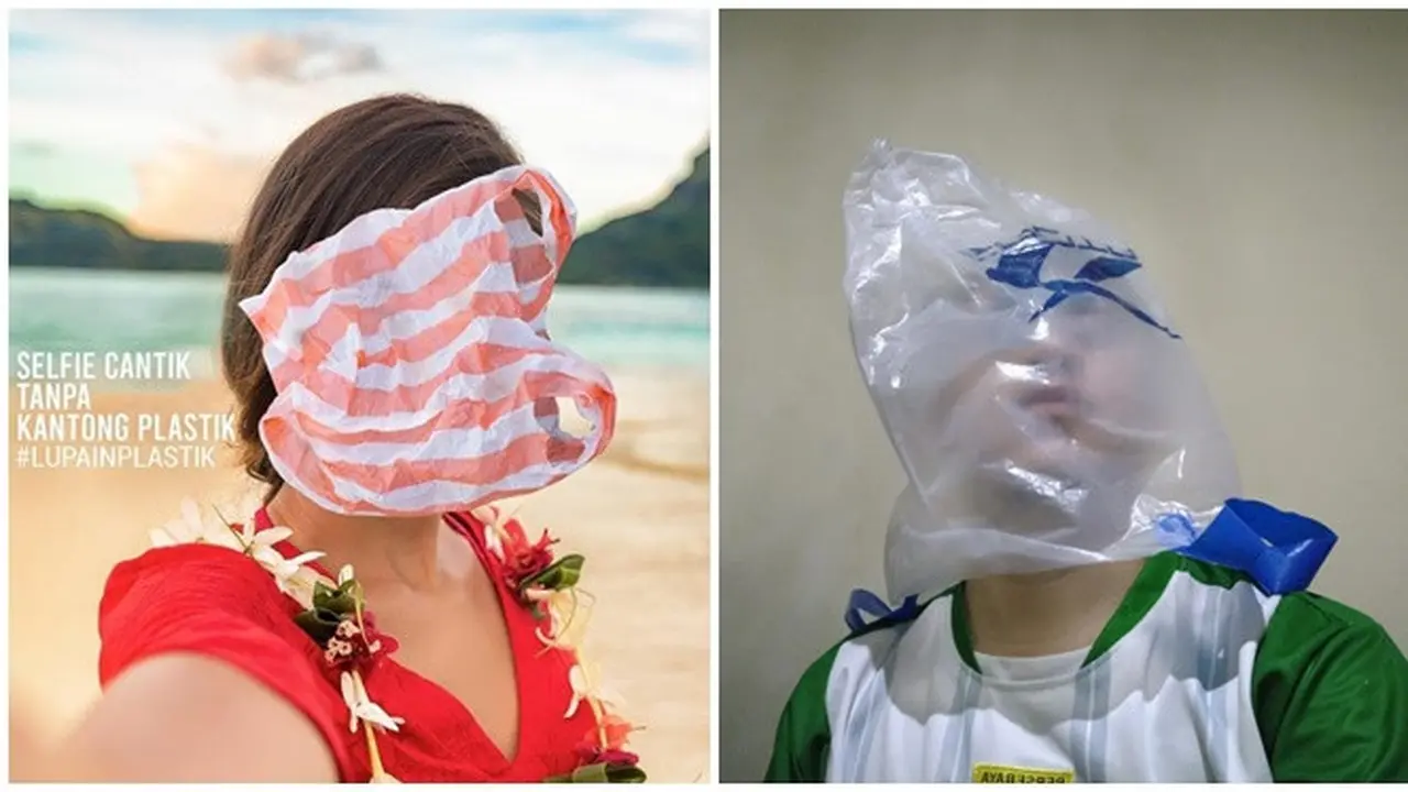 Foto Orang Tirukan Kampanye Lupain Plastik Ala Pevita Pearce Ini Bikin Senyum Geli