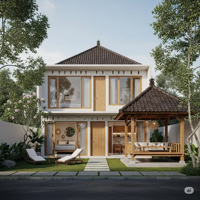 Gambar Rumah Sederhana di Kampung 2 Lantai. Foto: Gemini