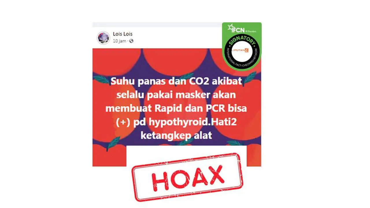 Cek Fakta hipotiroid masker