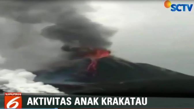 Getaran Letusan Gunung Anak Krakatau Terasa Hingga Pantai
