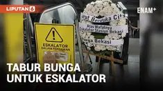 SUDAH 100 HARI TAK KUNJUNG DIPERBAIKI, PENGGUNA KRL DI BEKASI GELAR AKSI PROTES TABUR BUNGA