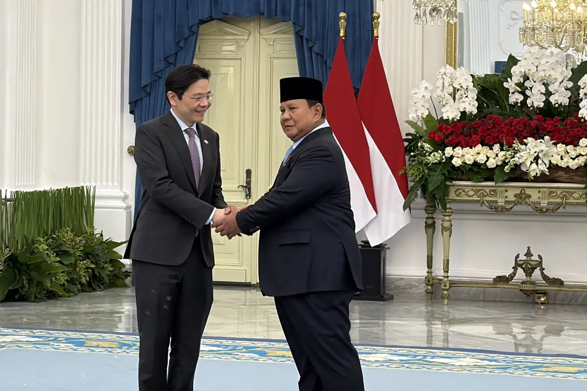 Presiden Prabowo Subianto menerima kunjungan Perdana Menteri Singapura Lawrence Wong di Istana Merdeka, Jakarta.