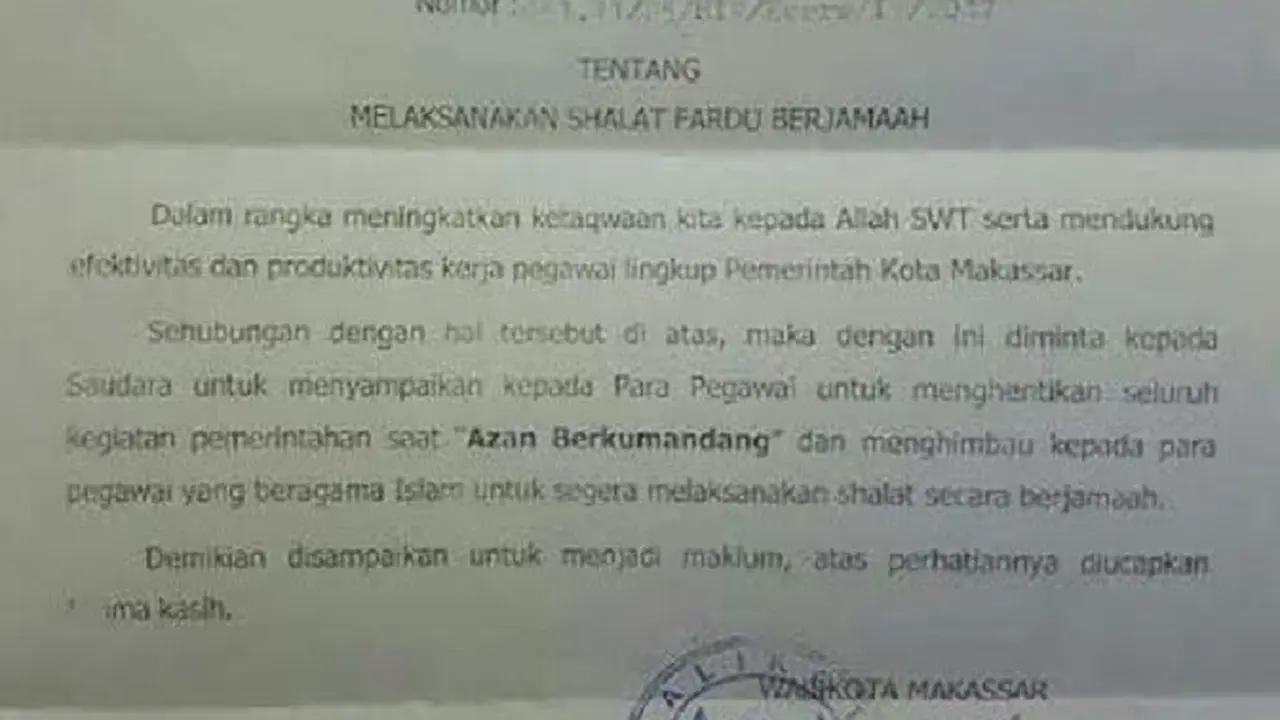Imbauan salat Makassar