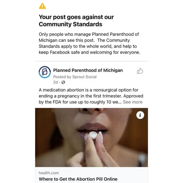 Screenshot Postingan Planned Parenthood