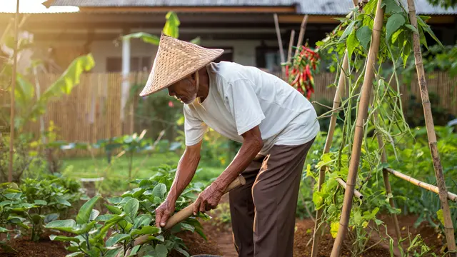 Ide Kebun Sayur untuk Bapak-Bapak Pensiunan (AI)