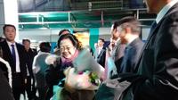 Megawati Soekarnoputriu tiba di Stasiun Mokpo, Korea Selatan, Rabu (15/11/2017). Megawati dijadwalkan menerima gelar Doktor Honoris Causa bidang ekonomi demokrasi di Mokpo National University. (Liputan6.com/Andry Haryanto)