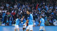 Selebrasi pemain Napoli ketika menjebol gawang Inter Milan (AFP)