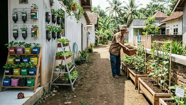 Cara Membuat Lorong Sayur Hijau di Samping Rumah Subsidi