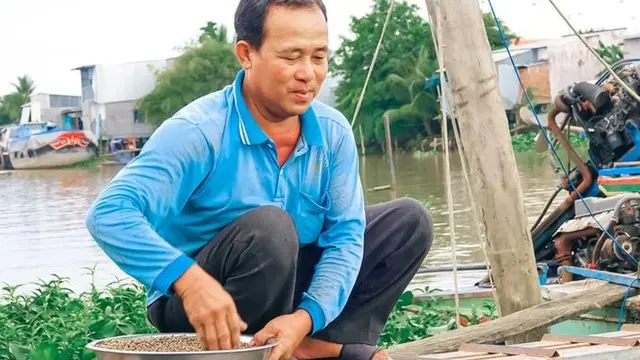 Sukarela Beri Makan Ikan di Sungai