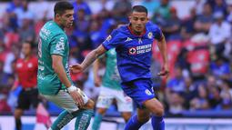 Kevin Castano (kanan), gelandang bertahan Kolombia berusia 23 tahun ini didatangkan secara resmi klub Rusia, Krasnodar dari klub Meksiko, CD Cruz Azul pada 5 Januari 2024 dengan nilai transfer 7,3 juta euro atau setara Rp124 miliar dengan durasi kontrak hingga dua tahun ke depan hingga 31 Desember 2026. Pemain yang membela CD Cruz Azul selama satu setengah musim ini total hanya tampil dalam 15 laga di semua ajang dengan torehan 1 assist. (AFP/Rocio Vazquez)