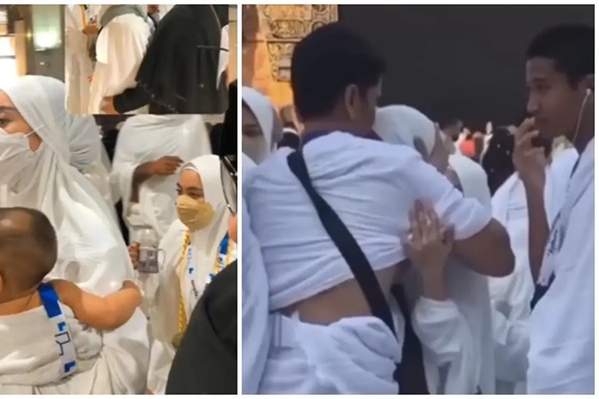 6 Potret Lesti Kejora Menangis di Depan Ka'bah, Ditenangkan Ayah dan Kakaknya