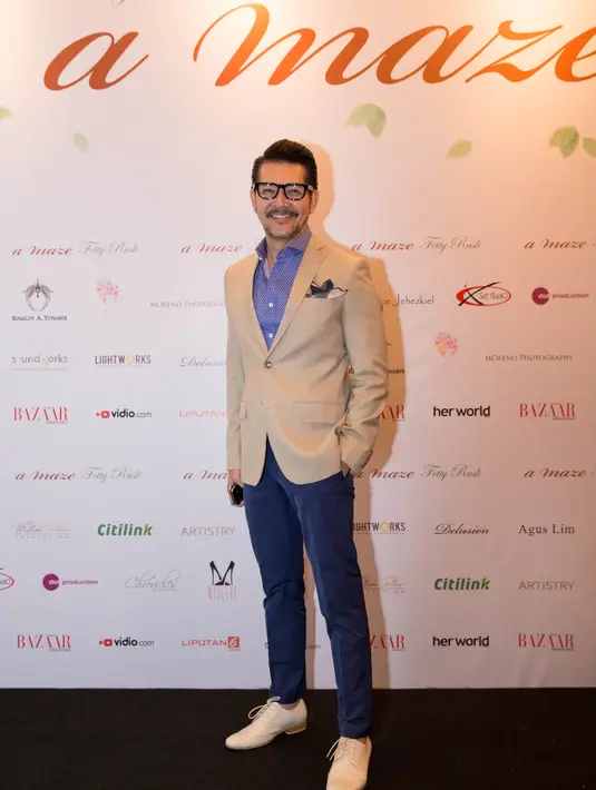 Ferry Salim nampak percaya diri ketika dijumpai para awak media di acara ‘A Maze’ yang digelar di Hotel Mulya, Senayan.  (Desmond Manullang/Bintang.com)