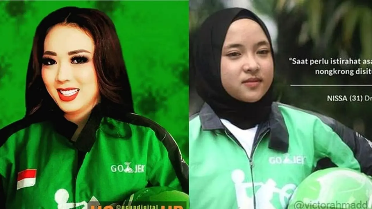6 Editan Foto Artis Cewek Jadi Driver Ojek Online Ini Bikin Ngakak