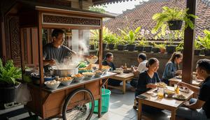Desain Warung Bakso di Teras Rumah/Gemini AI