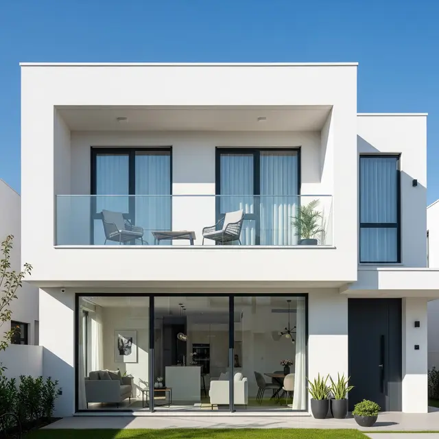 Rumah Tipe 45 Gaya Modern 2 Lantai dengan Balkon