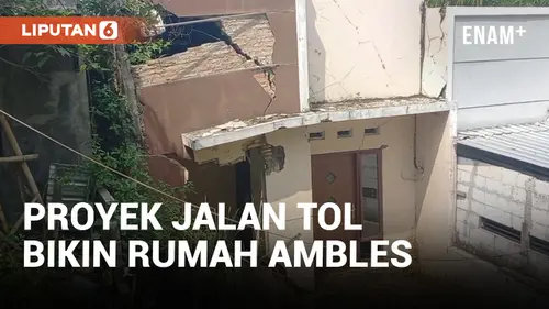 VIDEO: Duh! Rumah Warga Ambles Karena Proyek Jalan Tol