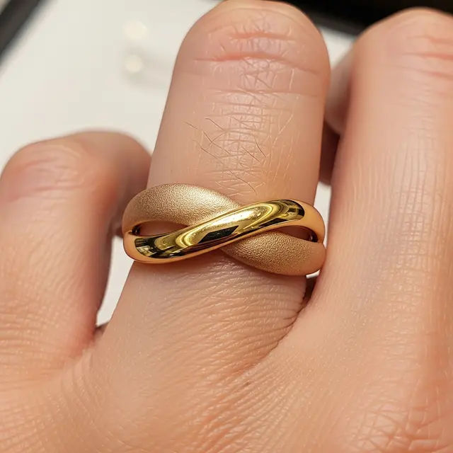 Cincin Emas 10 Gram Kombinasi Matte & Glossy Mewah