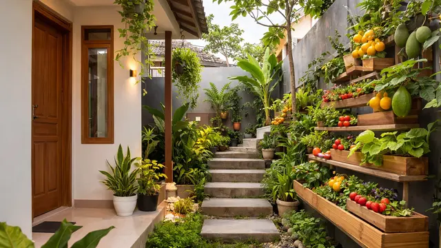 Desain Kebun Buah Mini Jalur Setapak