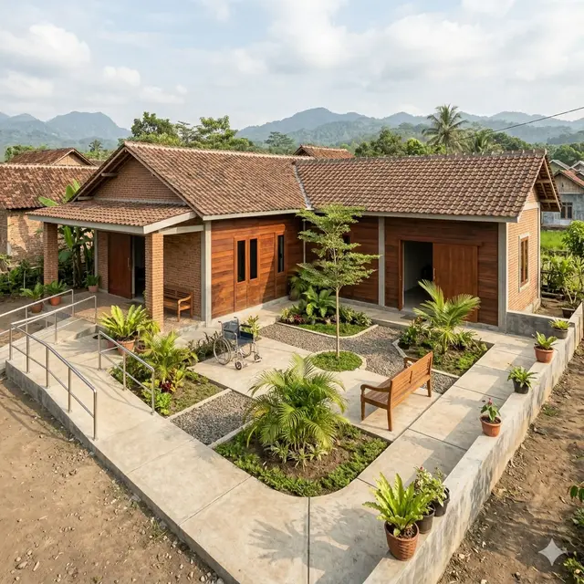 Desain Rumah Sederhana Rp50 Juta di Desa untuk Lansia yang Ramah Kursi Roda