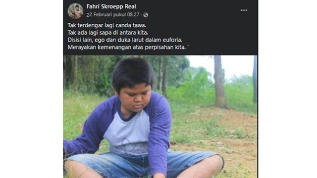 6 Status Facebook Terbaru Fahri Skroepp, Bikin Ngakak