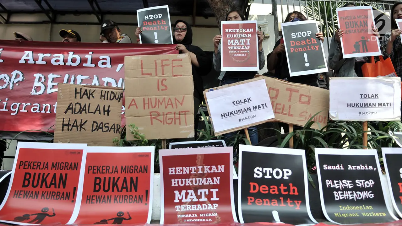 Aksi di Kedubes Arab Saudi Protes Eksekusi Mati Misrin