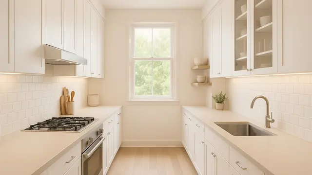 Model Dapur Sempit dengan Kabinet Minimalis, Bikin Rumah Mungil Lega/Ilustrasi AI
