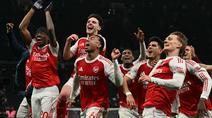 Arsenal berhasil memetik poin penuh saat bertandang ke markas Tottenham Hotspur dalam laga pekan ke-28 Liga Inggris 2025/2026 pada Minggu (22/02/2026) waktu setempat. (AFP/Glyn Kirk)