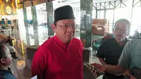 Ketua DPD PDI Perjuangan Lampung, Sudin saat diwawancarai usai kegiatan halal bihalal kade PDI Perjuangan se Lampung. Foto: (Liputan6.com/Ardi)