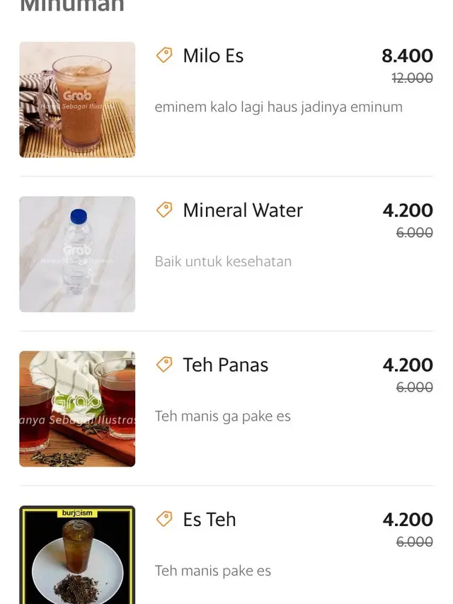 7 Makanan dan Minuman Online Ini Keterangannya Nyeleneh, Bikin Tepuk Jidat