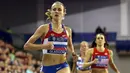 Ekaterina Poistogova adalah atlet Rusia peraih perunggu lari 800m Olimpiade London 2012. (AFP/Ian MacNicol) 