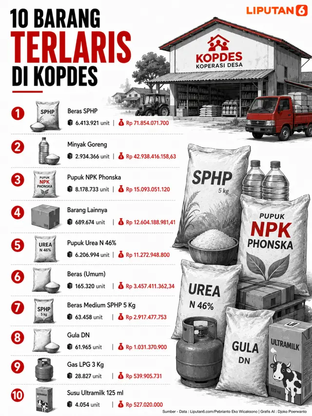 Infografis 10 Barang Terlaris di Kopdes.