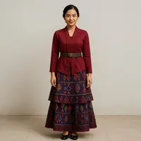 Kebaya dengan Rok Tumpuk Tenun (Foto: ChatGPT)