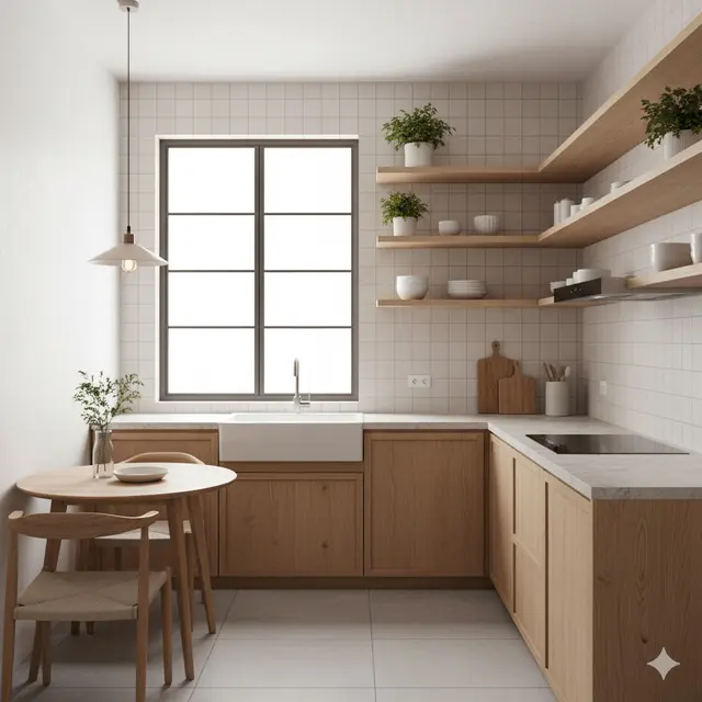 Model Dapur Kecil Terbuka Gaya Japandi