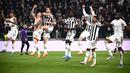 Total, Juventus yang di leg pertama menang 1-0, unggul agregat 3-0 atas Fiorentina dan berhak melaju ke partai puncak menghadapi Inter Milan. (AFP/Marco Bertorello)
