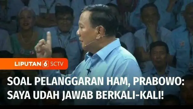 Calon Presiden Prabowo Subianto menepis keterlibatan dirinya dalam pelanggaran HAM di Tanah Air, termasuk kasus orang hilang. Menurut Prabowo, masalah HAM kerap dijadikan komoditas untuk menyerang dirinya setiap perhelatan pilpres. Berikut pernyataan...