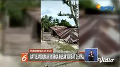 Ratusan rumah warga Desa Lemo-lemo dan Desa Rangga-rangga, Halmahera Selatan, rusak akibat guncangan gempa 7,2 SR.