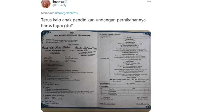 7 Potret Undangan Nikahan Unik Ala Netizen Ini Bikin Mikir Keras