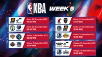 Jadwal dan Live Streaming Pertandingan NBA Week 5 di Vidio