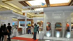 PT Garuda Indonesia (Persero) menggelar pameran Garuda Travel Fair (GATF) 2014 yang digelar pada 12-14 September di JCC. (Liputan6.com/Panji Diksana)