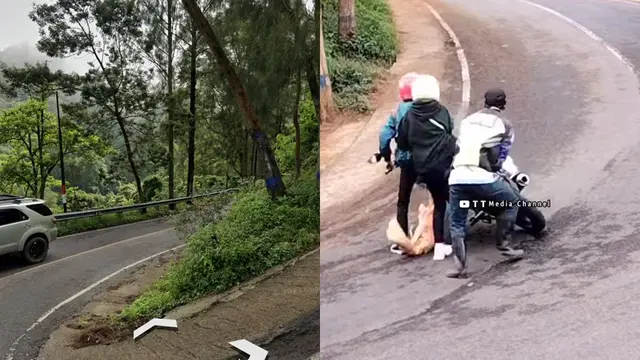 Aksi Relawan Penolong Motor Tak Kuat Nanjak di Tanjakan Sikut