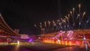 Pertunjukan kembang api pada pesta penutupan SEA Games 2025 yang berlangsung di Rajamangala Stadium, Bangkok, Sabtu (20/12/2025) malam WIB.